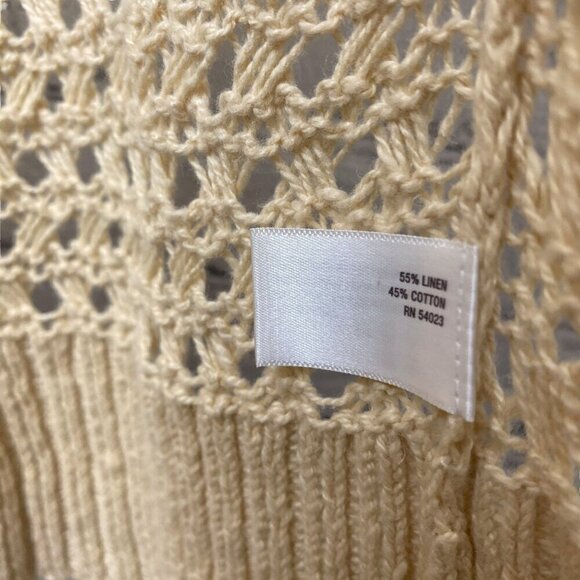 OLD NAVY Crochet Cardigan Sweater Plus Size 1X Linen Cotton Knit Open Front - Picture 8 of 8